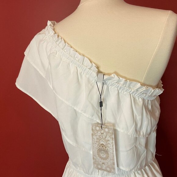 ONLY Women's Onlninna White One Shoulder Short Dress - Size Small - NWT - Picture 2 of 4